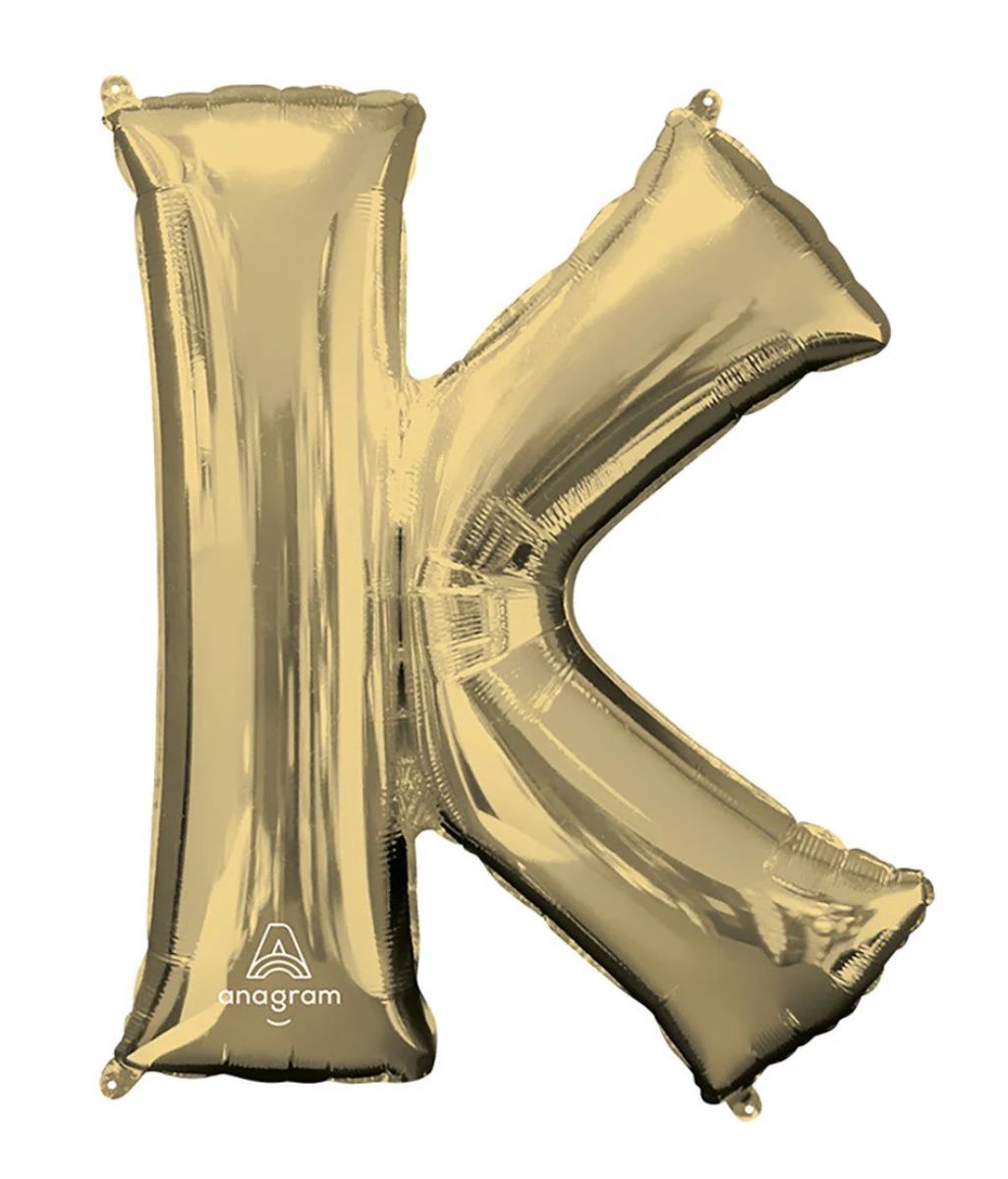 34 inch LETTER K - ANAGRAM - WHITE GOLD