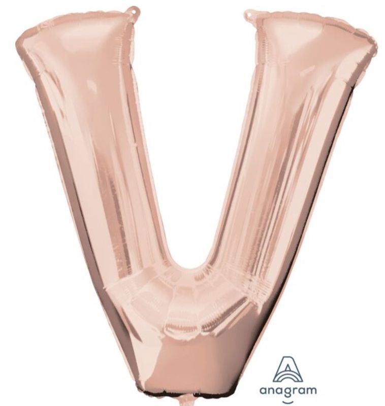 32&quot; Anagram Letter V Rose Gold