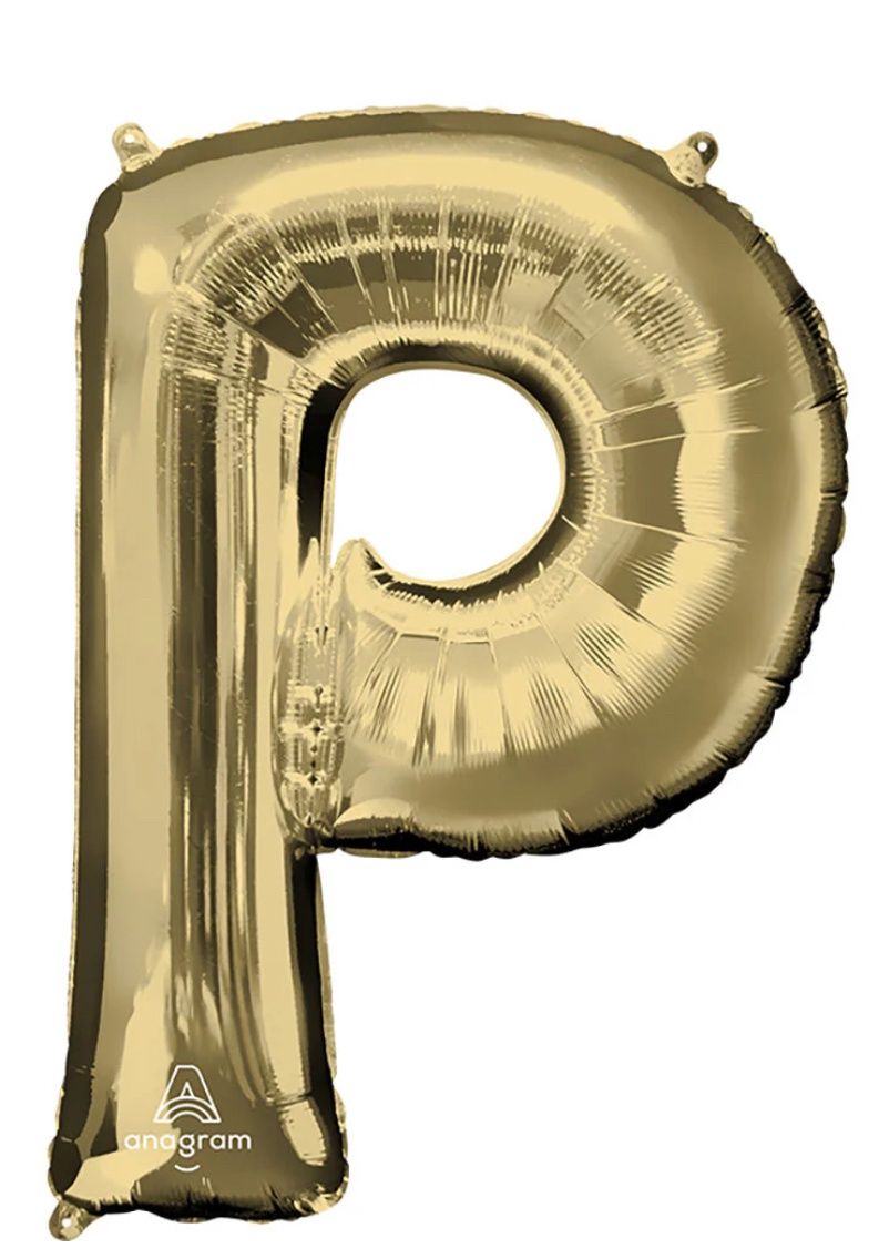 34 inch LETTER P - ANAGRAM - WHITE GOLD