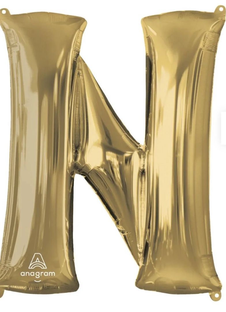 White Gold Letter N 34″ Balloon