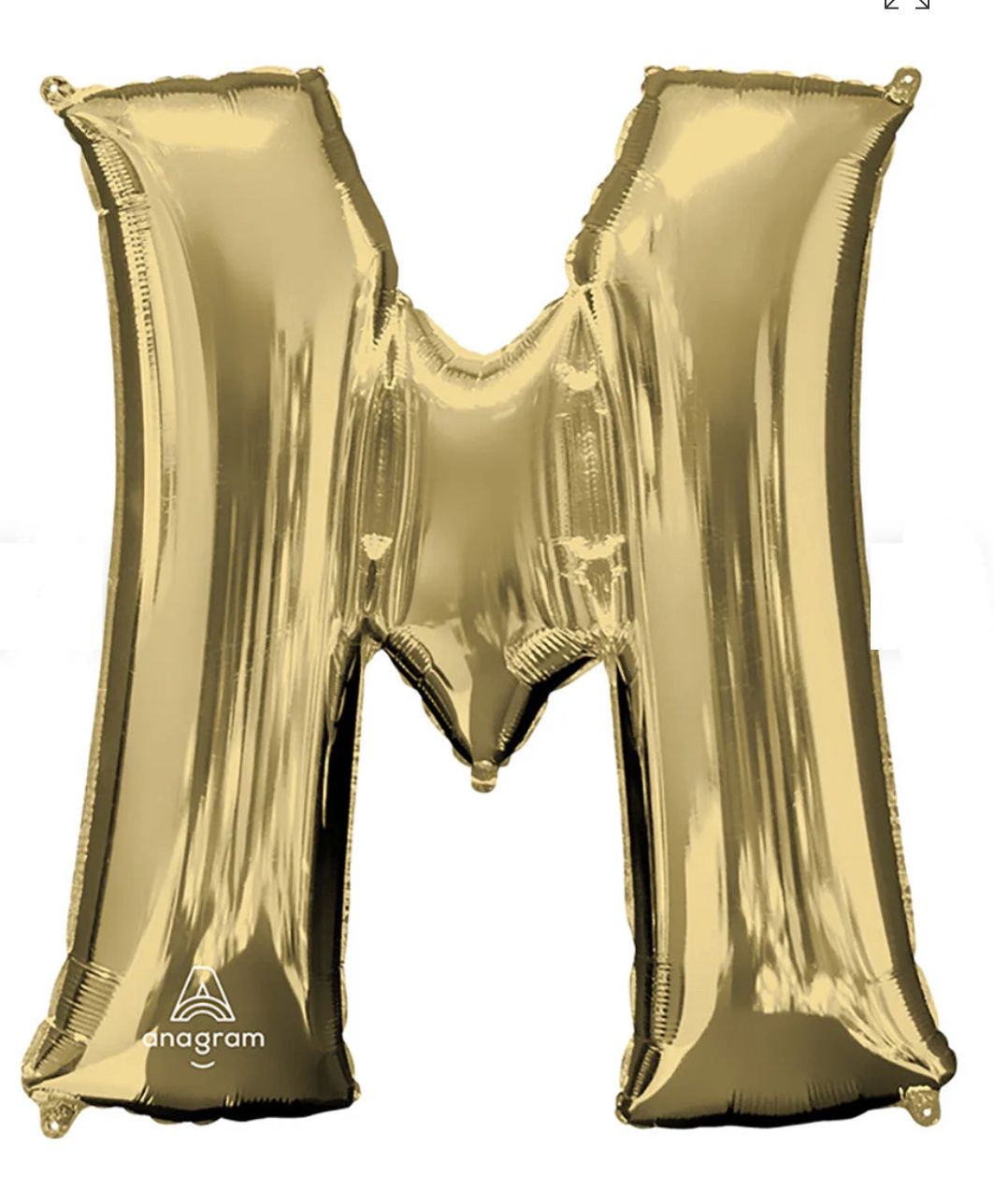 White Gold Letter M 34″ Balloon