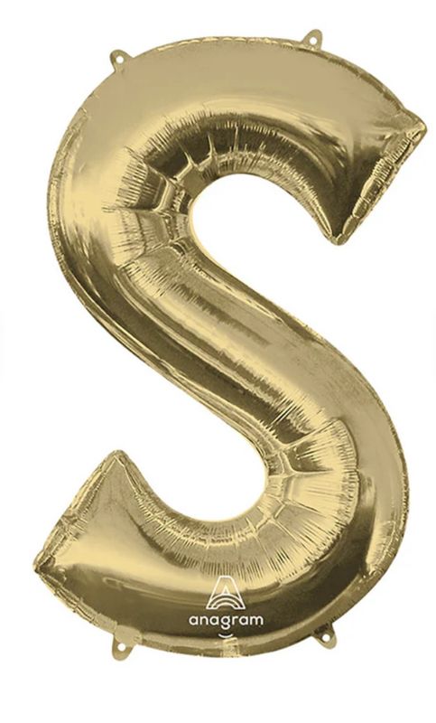 White Gold Letter S 34″ Balloon