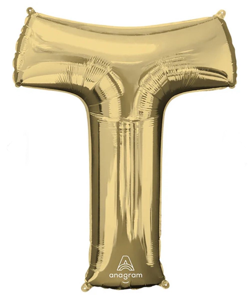 White Gold Letter T 34″ Balloon