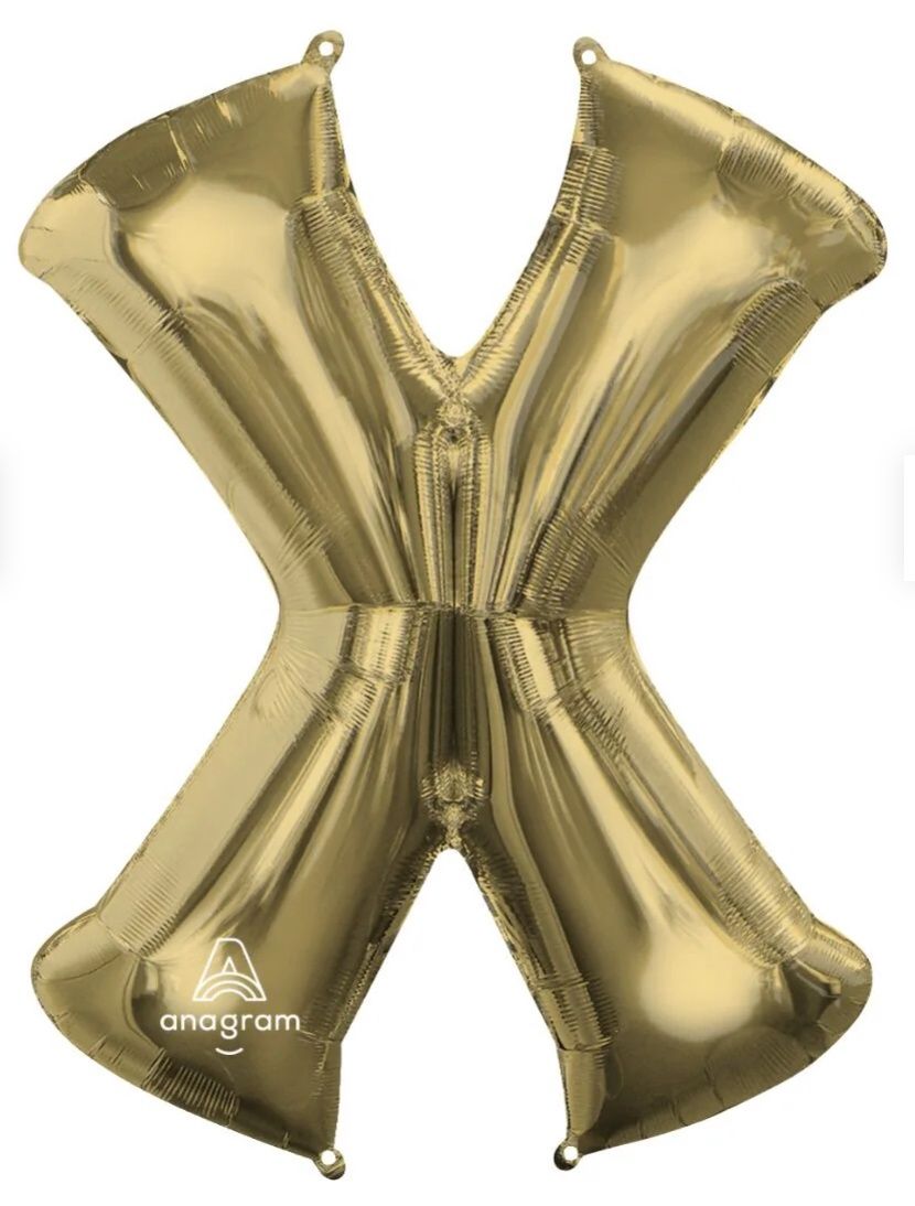 White Gold Letter X 34″ Balloon