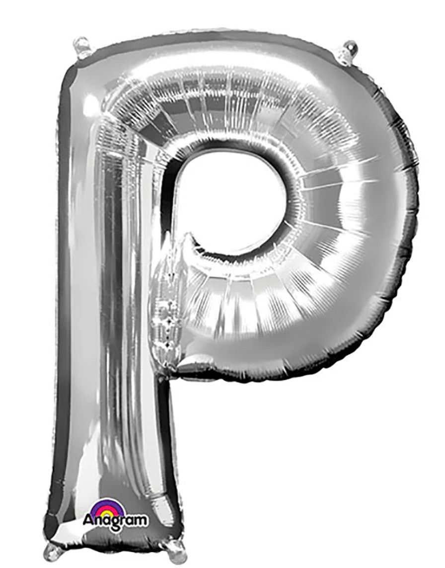 34 inch LETTER P - ANAGRAM - SILVER