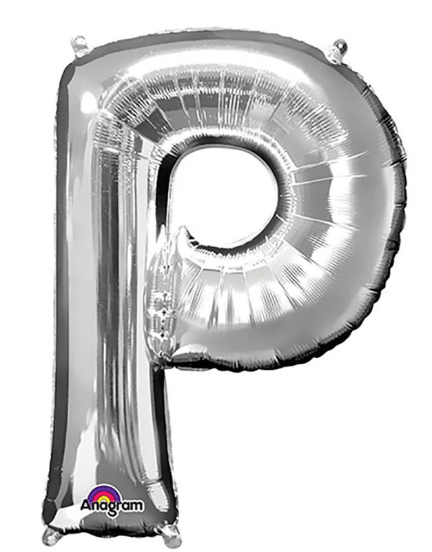 34 inch LETTER P - ANAGRAM - SILVER