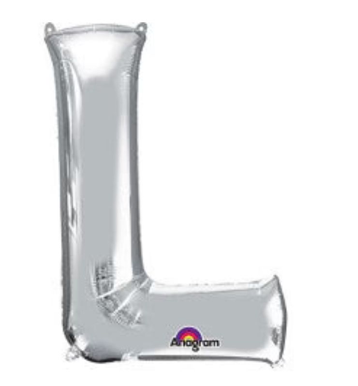 34 inch LETTER L - ANAGRAM - SILVER