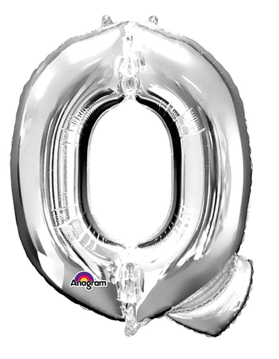34 inch LETTER Q - ANAGRAM - SILVER