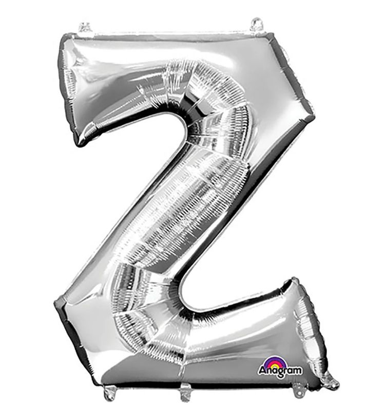34 inch LETTER Z - ANAGRAM - SILVER