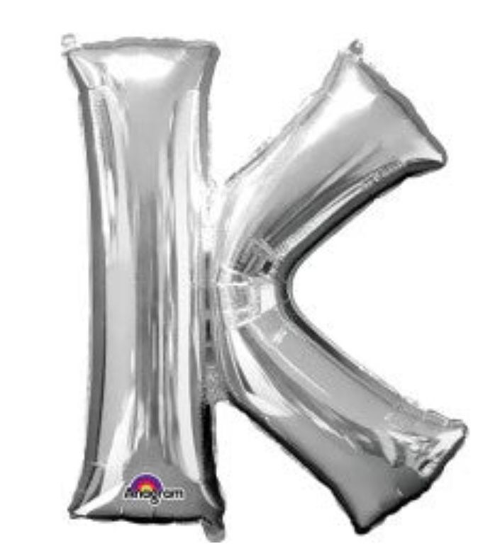 34 inch LETTER K - ANAGRAM - SILVER
