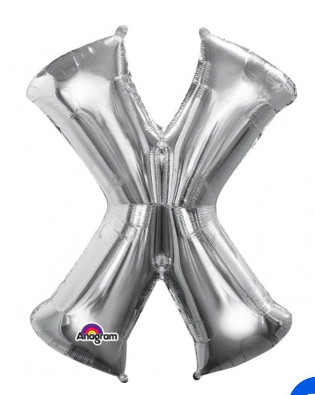 34 inch LETTER X - ANAGRAM - SILVER