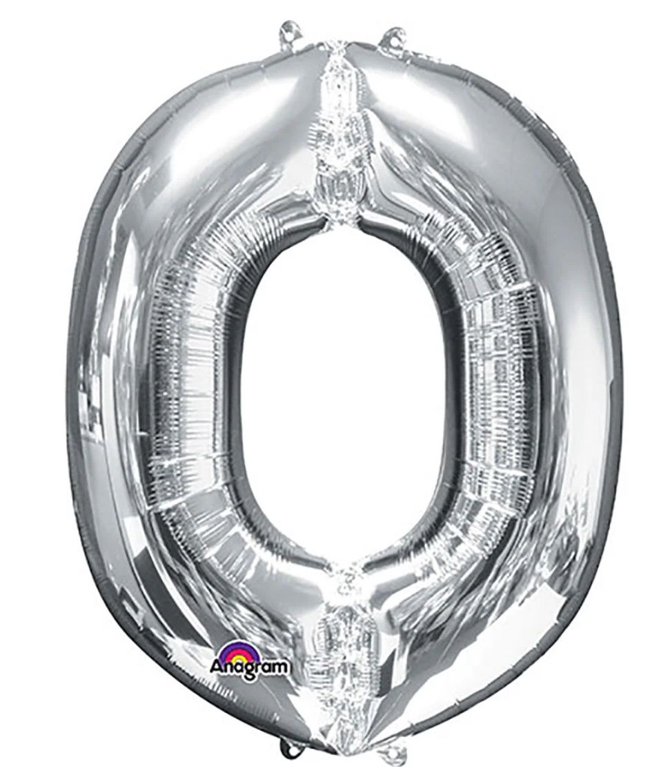 34 inch LETTER O - ANAGRAM - SILVER