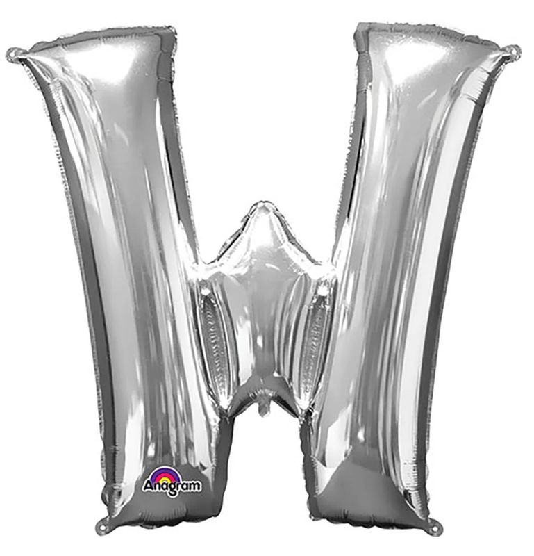 34 inch LETTER W - ANAGRAM - SILVER