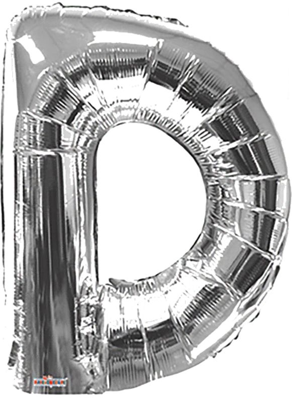 Silver Letter D 34″ Balloon