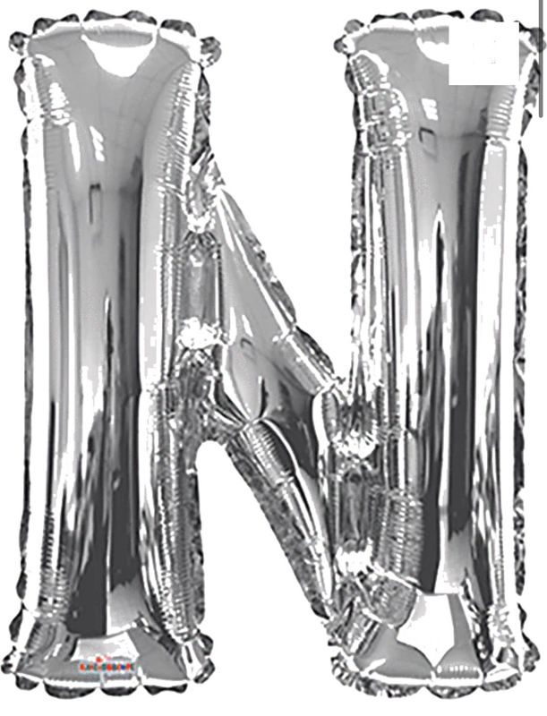 Silver Letter N 34″ Balloon