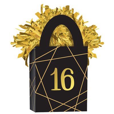 Black &amp; gold 16 balloon weight