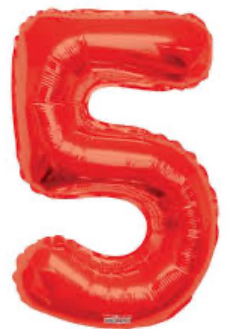 34” Red number 5