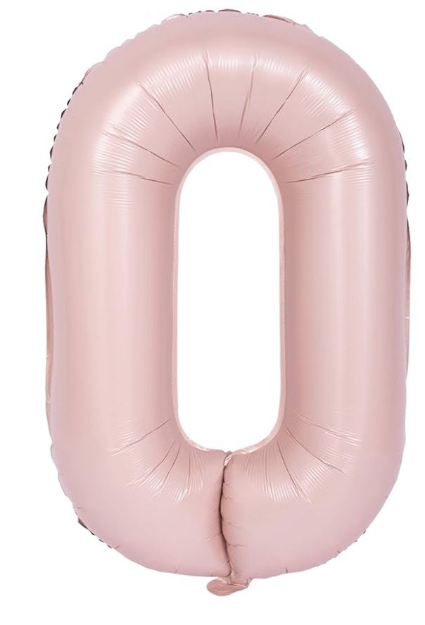 34” Matte Pink Number 0 Balloon
