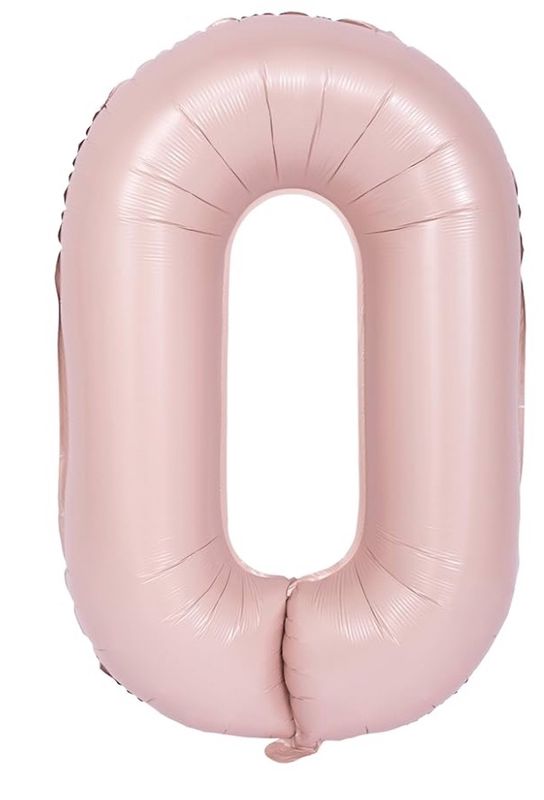 34” Matte Pink Number 0 Balloon