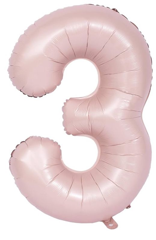 34” Matte Pink Number 3 Balloon