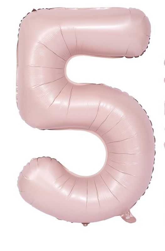 34” Matte Pink Number 5 Balloon