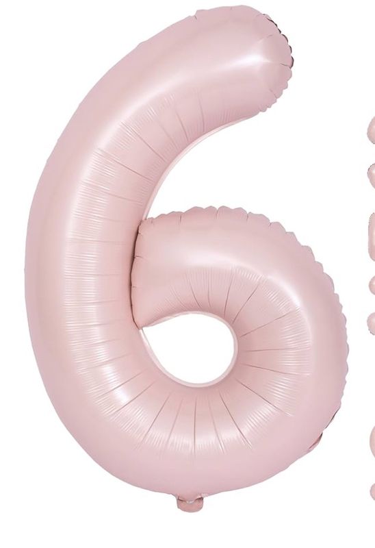 34” Matte Pink Number 6 Balloon