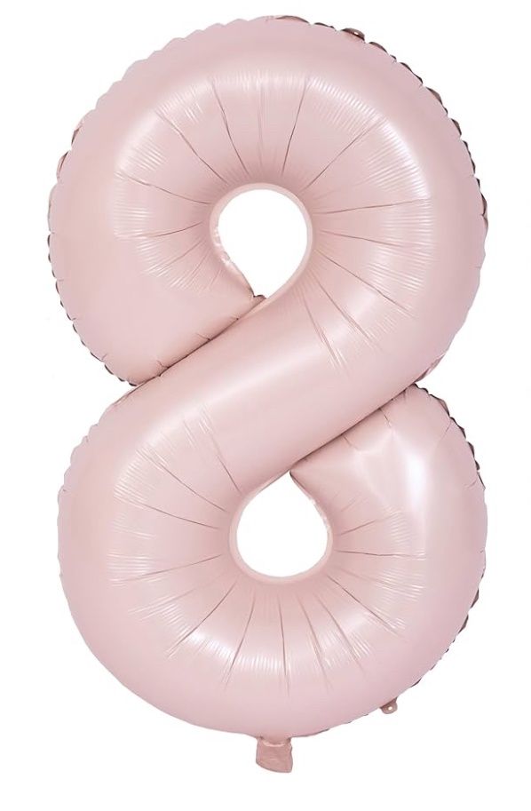 34” Matte Pink Number 8 Balloon