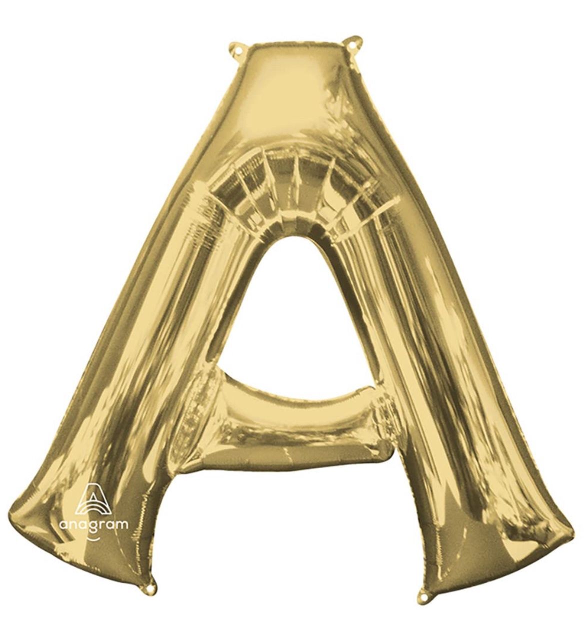 Anagram Letter A Foil Mylar Party Balloon, 34&quot;, White Gold