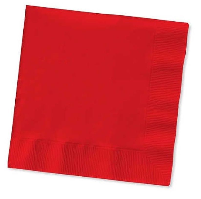 Red 2 Ply Beverage Napkins 50 piece 