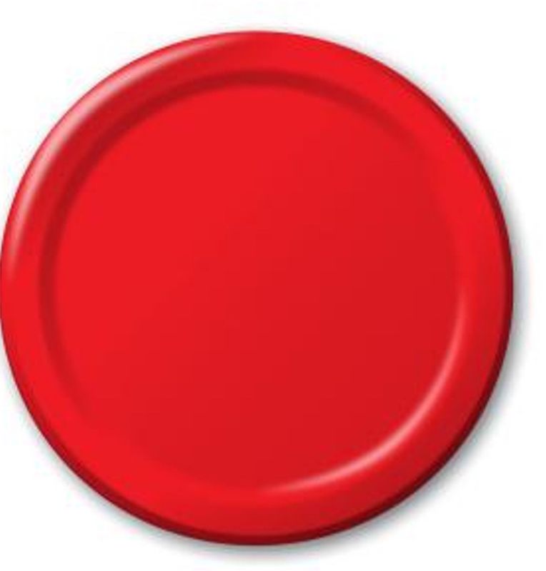 Classic Red 9 Inch Paper Plates - 24 ct