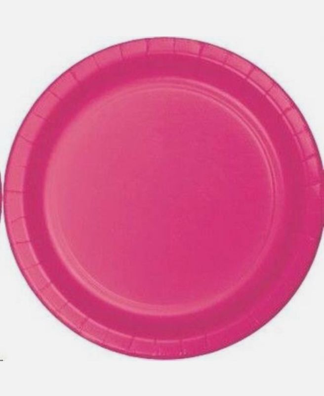 Hot Magenta 7&quot; Paper Plates 24 Per Pack