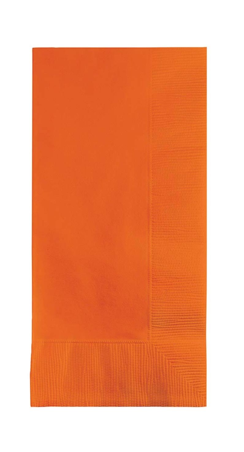 Color 2-Ply 50 Count Paper Dinner Napkins, Sun-Kissed Orange