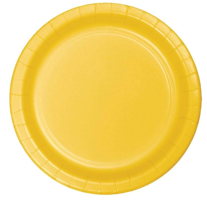 School Bus Yellow, 8.75&quot; Round Dinner Plate, 24 ct