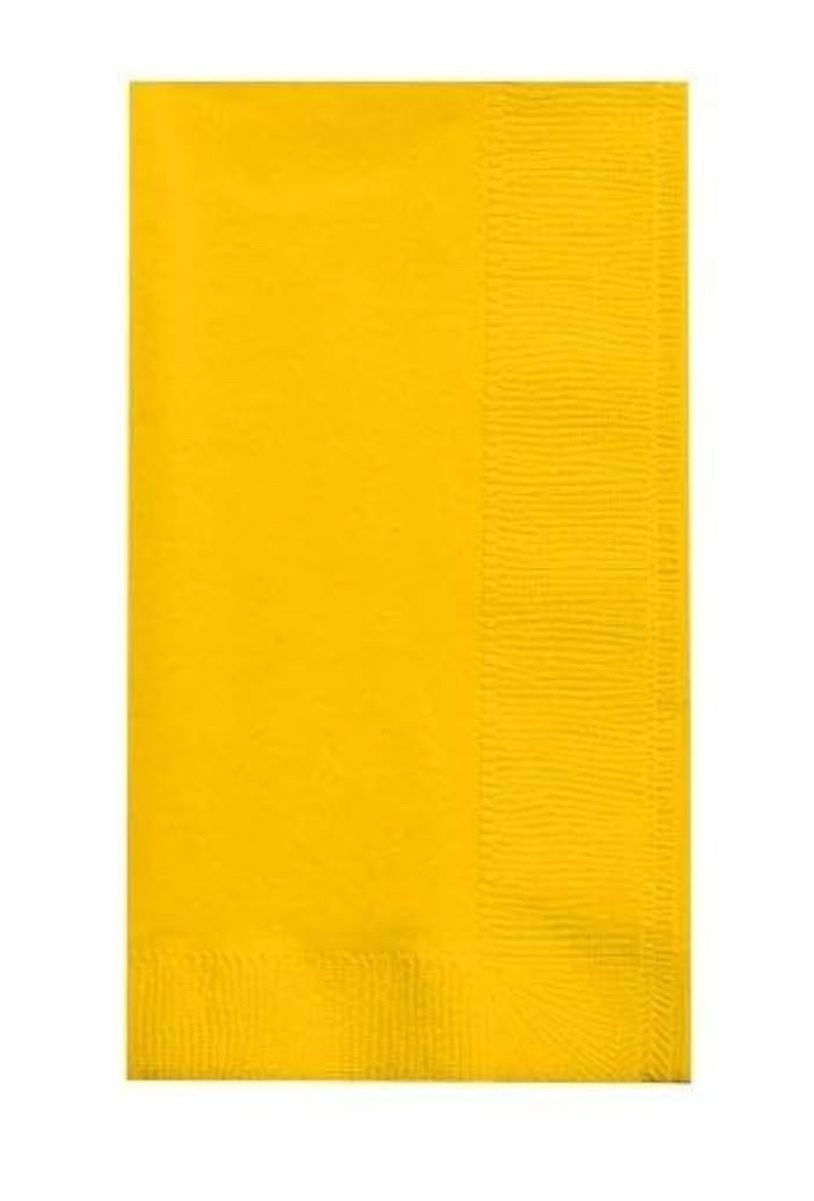 2-Ply 50 Count Paper Dinner Napkins, School Bus Yellow