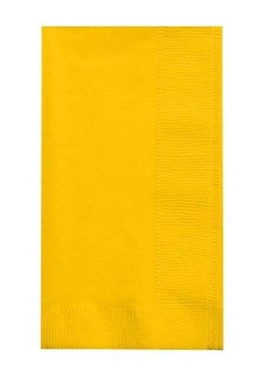 2-Ply 50 Count Paper Dinner Napkins, School Bus Yellow