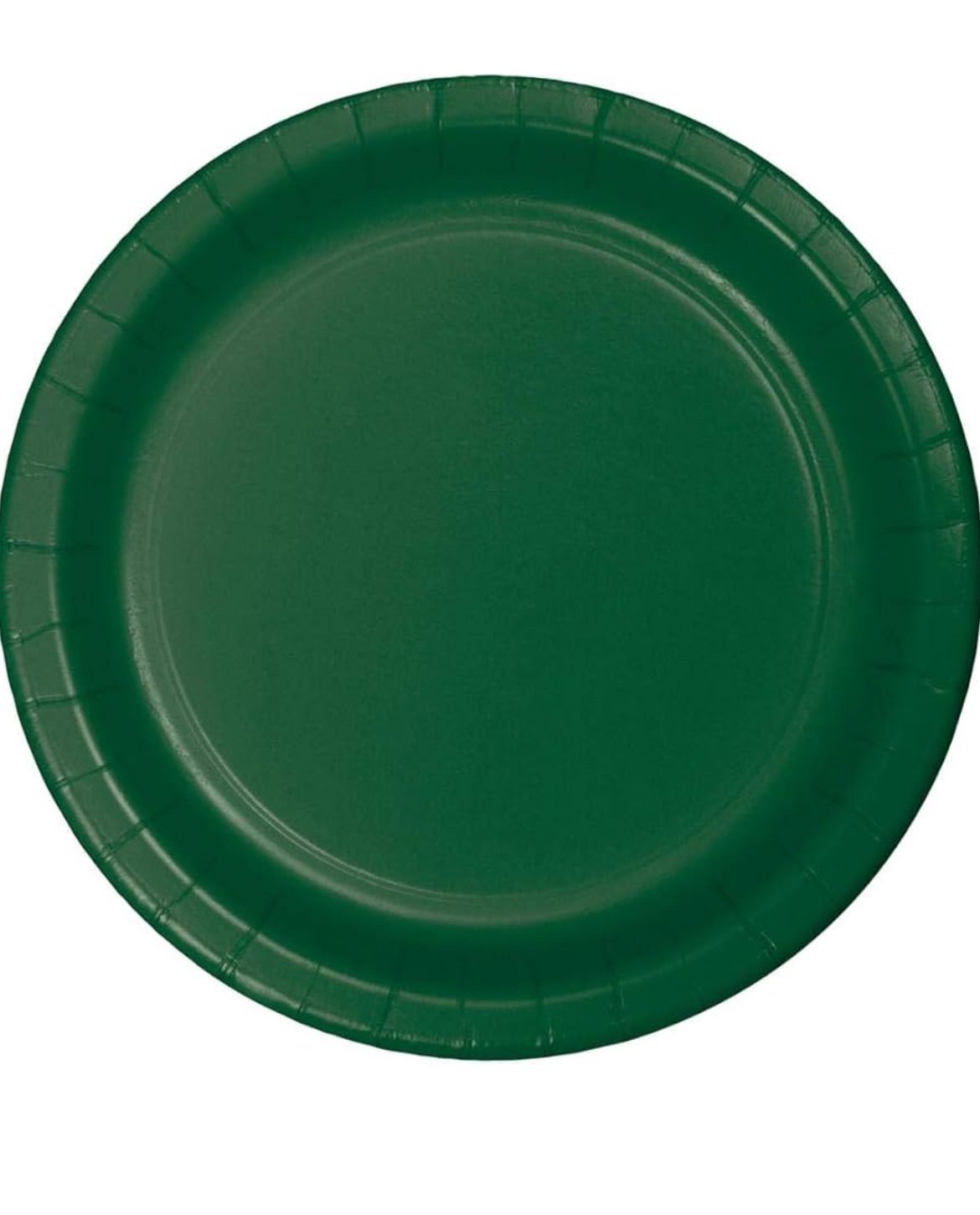 Round Paper Dinner Plates, Party Supplies, Hunter Green, 8.75&quot;, 24ct