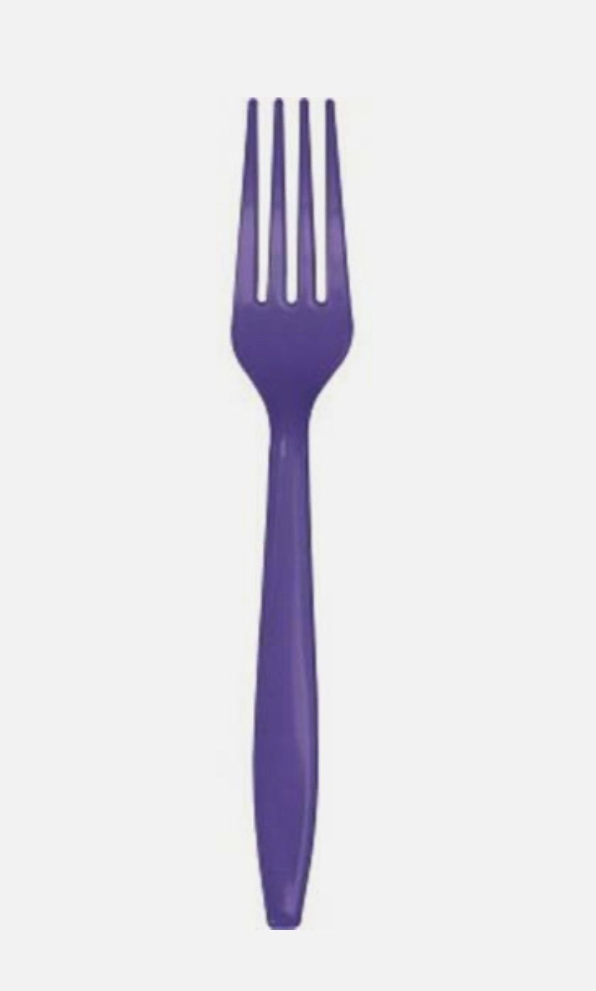 Purple Heavy Duty Plastic Forks 24 Per Pack