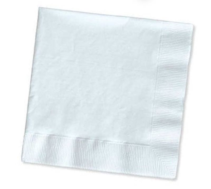 2 Ply White Beverage Napkin 50 ct