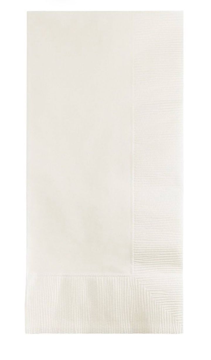 2-Ply 50 Count Paper Dinner Napkins, White