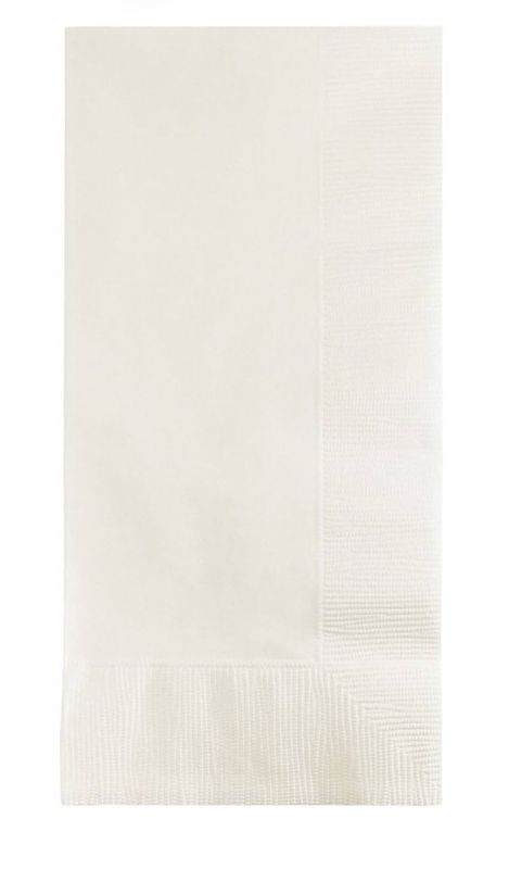 2-Ply 50 Count Paper Dinner Napkins, White