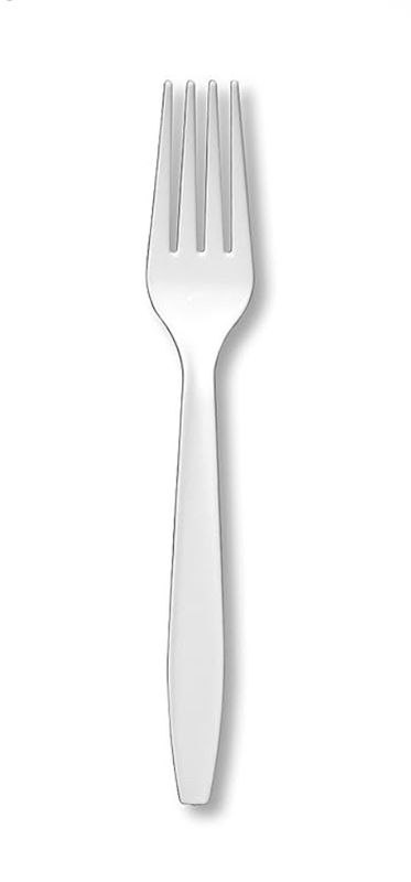 24 Count Plastic Forks, White