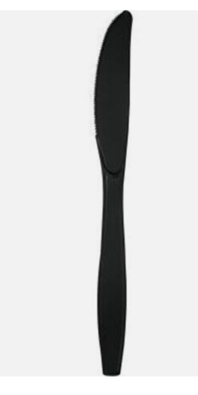 Black Heavy Duty Plastic Knives 24 Per Pack