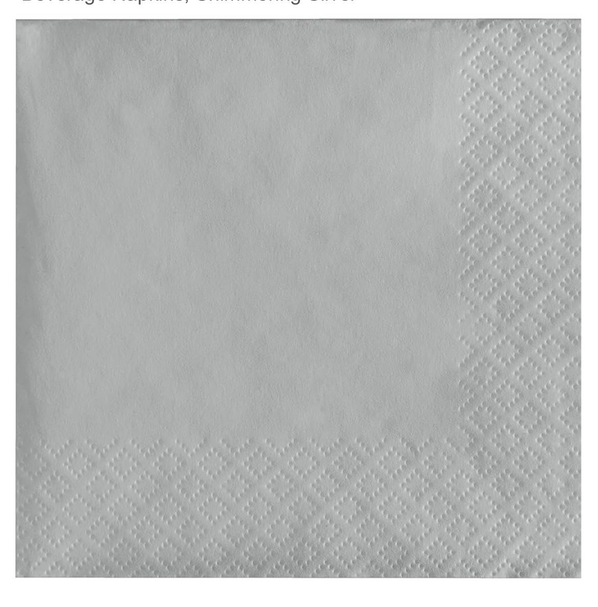 2-Ply 50 Count Paper Lunch Napkins, Shimmering Silver