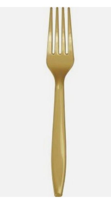 Gold Heavy Duty Plastic Forks 24 Per Pack