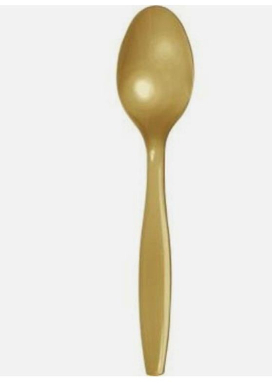 Gold Heavy Duty Plastic Spoons 24 Per Pack