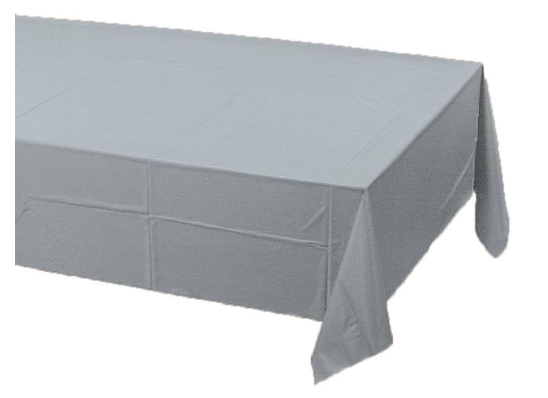 TABLECOVER 54&quot;X 108&quot; TIS/POLY, 54&quot; x 108&quot;, Silver