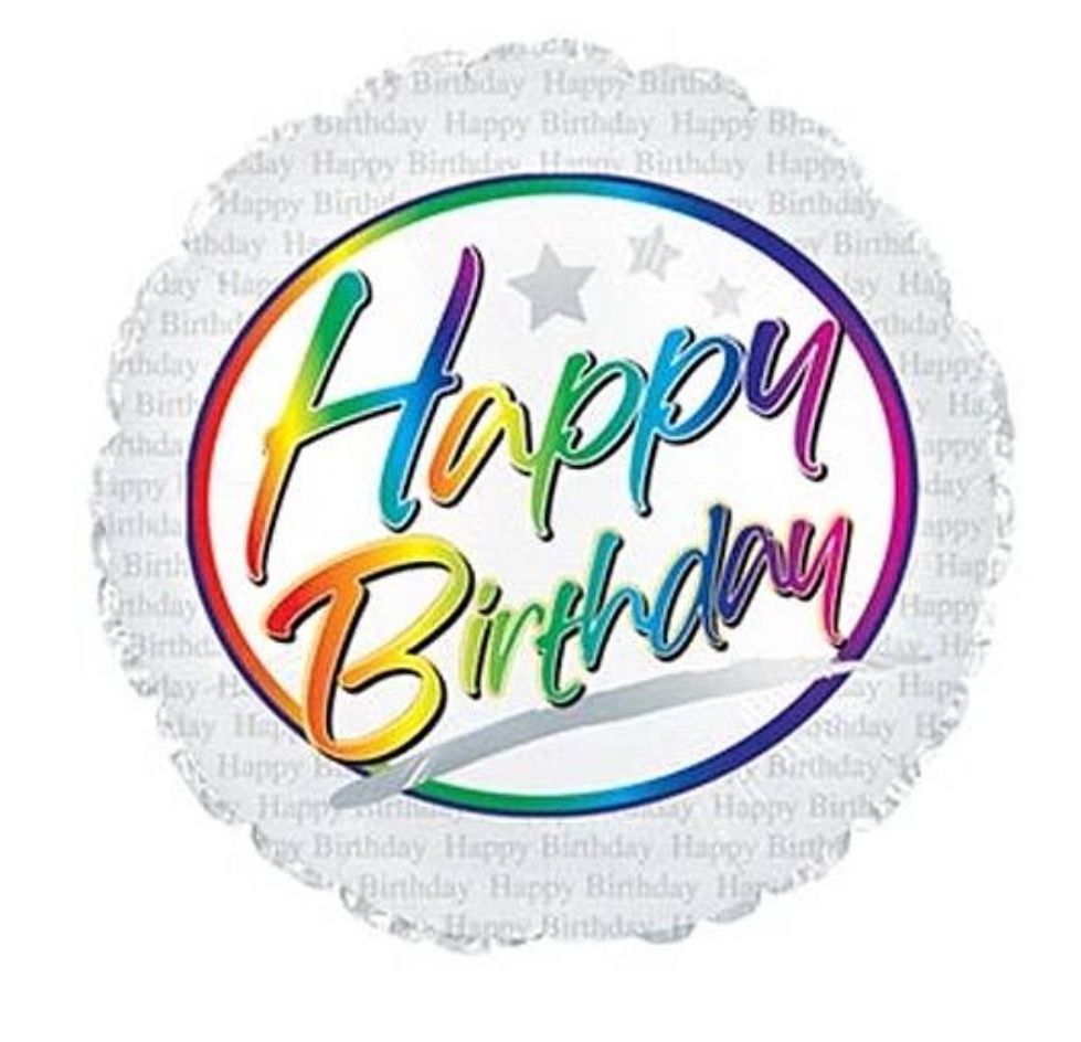 17&quot; Round Foil Balloon Birth Day Rainbow Silver