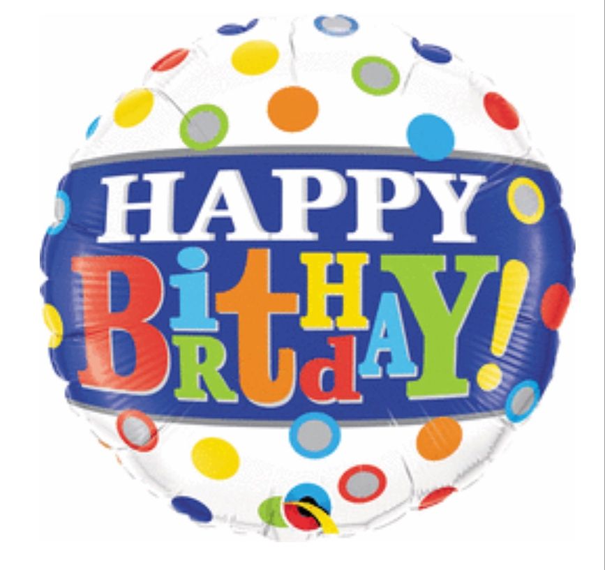 Birthday Band &amp; Dots 18″ Balloon