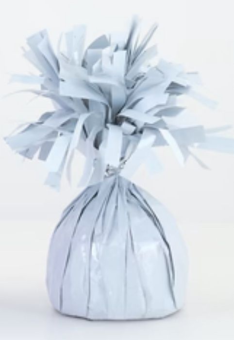 White Foil Wrapped Balloon Weight