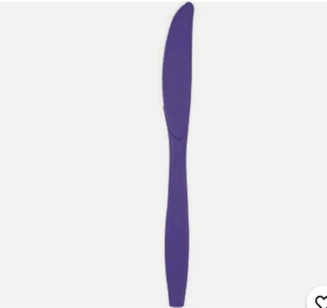 Purple Heavy Duty Plastic Knives 24 Per Pack Tableware Supplies Decoration